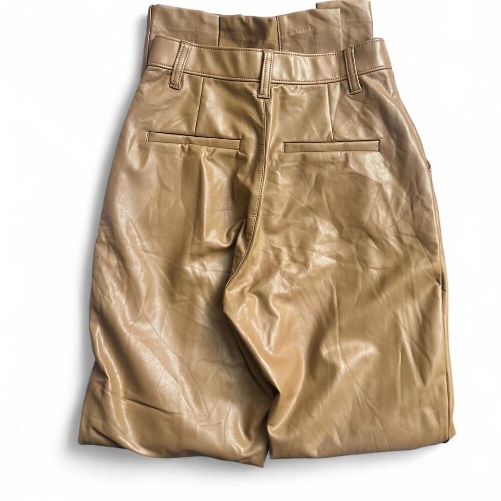 Abercrombie Curve Love Ultra High Rise Skinny Faux Leather Pants Brown - Picture 3 of 4